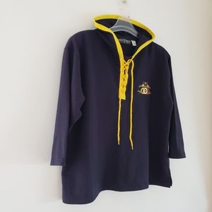 Needle & Threats Woman VTG Navy Nautical Pullover Hoodie. Size 3X